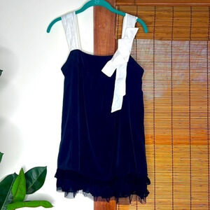 Sisley Silk Navy Blue Tank Top Blouse